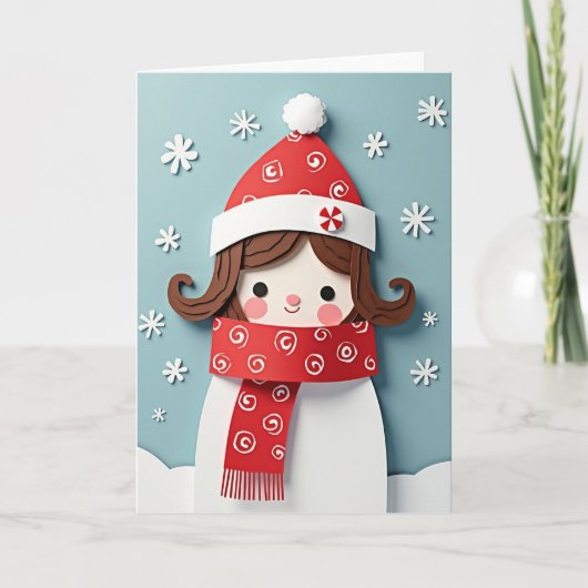 Papieren Kerstkaart Kaart (Voorkant)