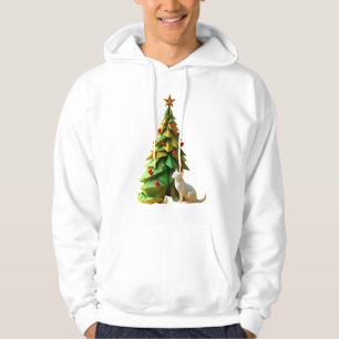 Papieren kerstkat hoodie