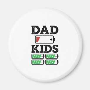 Papieren Kids Batterij Grappige Vintage Vector T-s Magneet