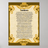 papieren kijk op Desiderata gedicht door Max Ehrm Poster (Voorkant)