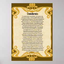  papieren kijk op Desiderata gedicht door Max Ehrm Poster