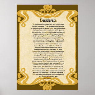  papieren kijk op Desiderata gedicht door Max Ehrm Poster