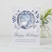 Papieren knippen kerstcadeautje Bedrijfsgroet Feestdagenkaart (Staand voorkant)