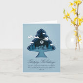 Papieren knippen kerstcadeautje Bedrijfsgroet Kaart (Gele Bloem)