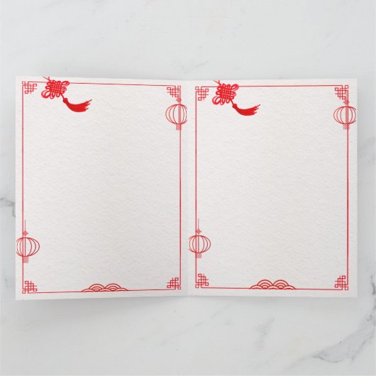 Papieren Knippend Tijgerjaar Chinees Nieuwjaar Gro Kaart (Binnen)