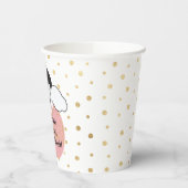 Papieren kopjes baby shower "Gold/roze pinguïn" 8  Papieren Bekers (Links)