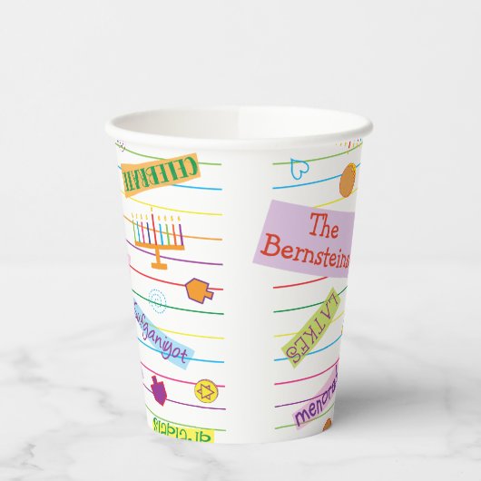 Papieren kopjes "Chanukah Party" 8 oz. Papieren Bekers (Links)