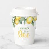 Papieren kopjes citroencitrus 1e verjaardag. papieren bekers (Voorkant)