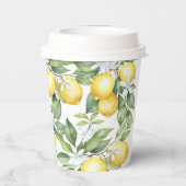 Papieren kopjes citroencitrus 1e verjaardag. papieren bekers (Achterkant)