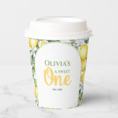 Papieren kopjes citroencitrus 1e verjaardag. papieren bekers (Voorkant)