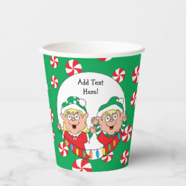 Papieren kopjes "Happy Elves" 8 oz. Bekers