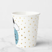 Papieren kopjes met baby shower "Gold/Blue Penguin Papieren Bekers (Links)