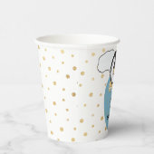 Papieren kopjes met baby shower "Gold/Blue Penguin Papieren Bekers (Rechts)