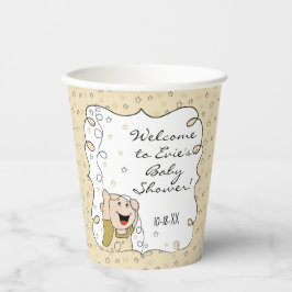 Papieren kopjes met baby shower "Gold Star Baby" 8 Bekers