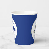 Papieren kopjes met blauw en wit formaat bekers (Links)