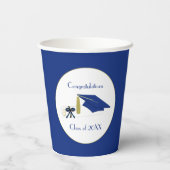 Papieren kopjes met blauw en wit formaat papieren bekers (Achterkant)