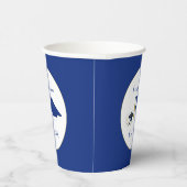 Papieren kopjes met blauw en wit formaat papieren bekers (Rechts)