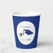 Papieren kopjes met blauw en wit formaat papieren bekers (Voorkant)