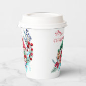 Papieren kopjes met prettige kerstcadeaus papieren bekers (Links)