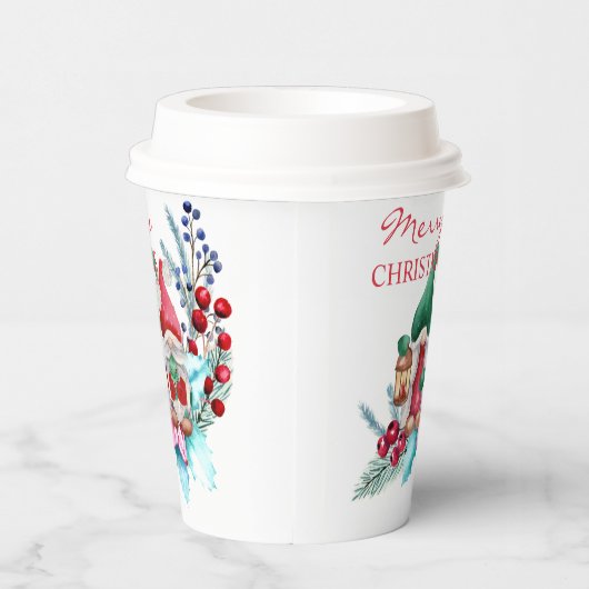 Papieren kopjes met prettige kerstcadeaus papieren bekers (Rechts)