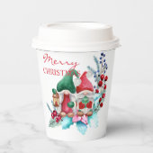 Papieren kopjes met prettige kerstcadeaus papieren bekers (Voorkant)