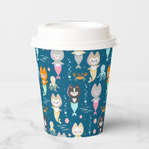 Papieren kopjes nautische thema verjaardag.