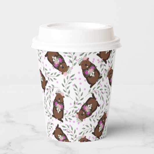 Papieren kopjes op de grote dag papieren bekers (Voorkant)