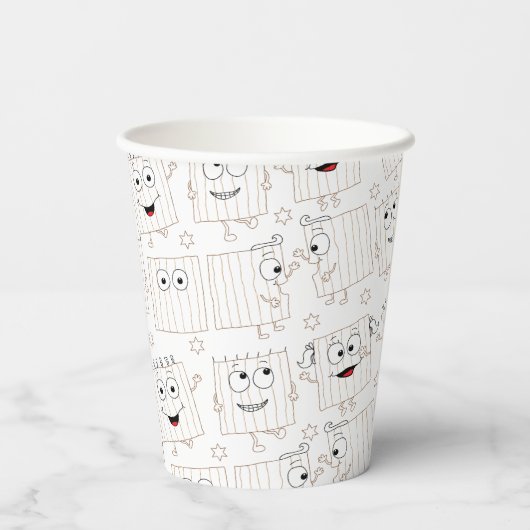 Papieren kopjes "Passover Happy Matzahs" 8 oz. Papieren Bekers (Achterkant)