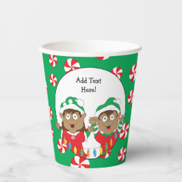 Papieren kopjes "Twee gelukkige elfen" 8 oz. Bekers
