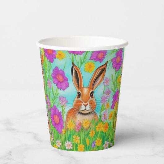 Papieren kopjes voor een haastige verjaardag, bewe papieren bekers (Achterkant)