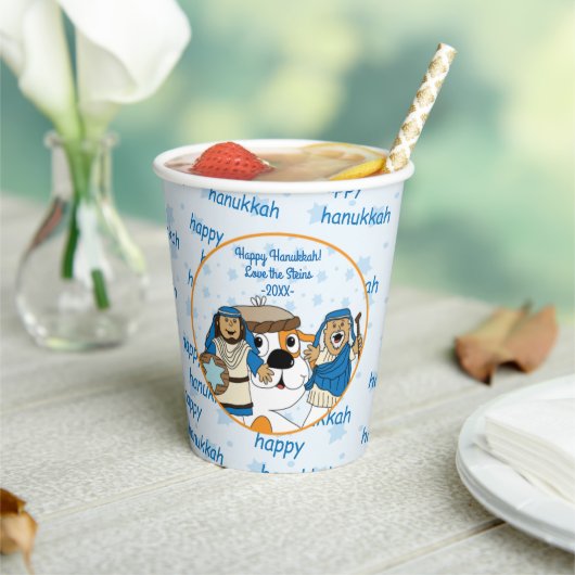 Papieren kopjes "Zeevie and the Macabbees" 8 oz. Papieren Bekers (Insitu)