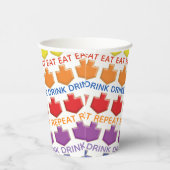 Papieren koppen "3D Dreidels" 8 oz. Bekers (Rechts)