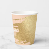 Papieren koppen "Classic Light Gold/Pink" 8 oz. Papieren Bekers (Achterkant)