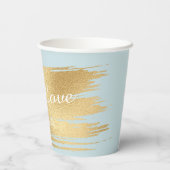 Papieren koppen "Klassiek Gold/Blauw" 8 oz. Papieren Bekers (Achterkant)