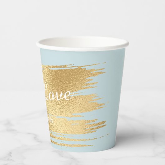 Papieren koppen "Klassiek Gold/Blauw" 8 oz. Papieren Bekers (Achterkant)