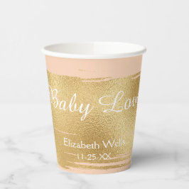 Papieren koppen "Klassieke Gold/Roze" 8 oz. Bekers