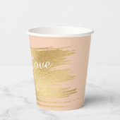 Papieren koppen "Klassieke Gold/Roze" 8 oz. Papieren Bekers (Achterkant)