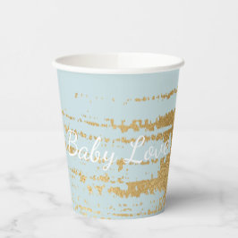 Papieren koppen "Klassieke lichte goud/blauw" 8 oz Bekers