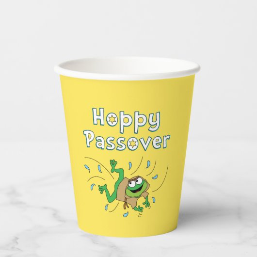 Papieren koppen "Passover Frog" 8 oz. Papieren Bekers (Voorkant)
