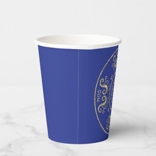 Papieren koppen "Passover Gold Elegant" 8 oz. Papieren Bekers (Rechts)