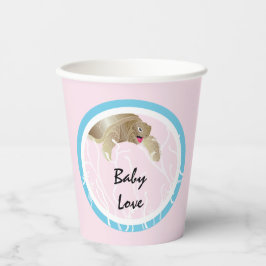 Papieren koppen van baby shower "Turtle Pink/Blue" Bekers