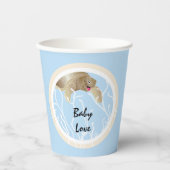 Papieren koppen van baby shower "Turtle Tan/Blue" Papieren Bekers (Voorkant)