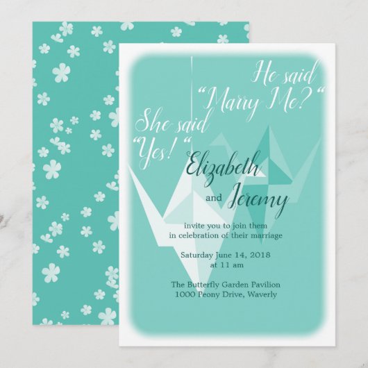 Papieren Kraan Uitnodiging (Voorkant / Achterkant)