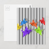 Papieren kranen briefkaart (Voorkant / Achterkant)