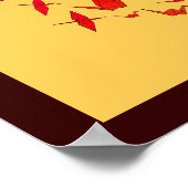 Papieren kranen vormen de stijgende zon. poster (Hoek)