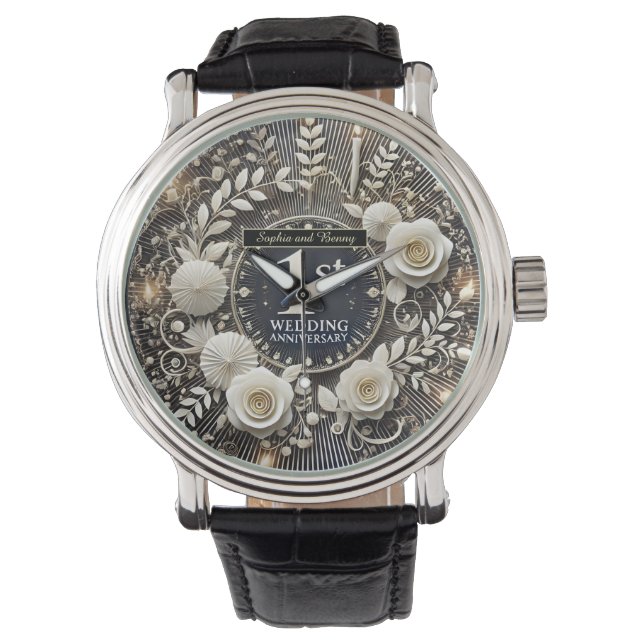 Papieren krans van blijvende liefde horloge (Voorkant)