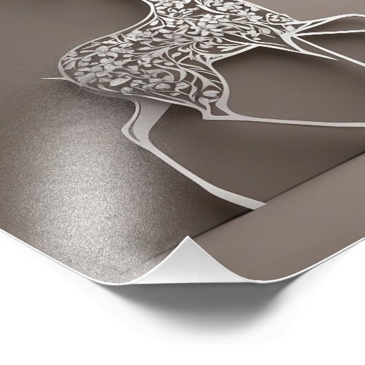 Papieren kunst met een mooi hert foto afdruk (Hoek)