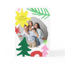 Papieren Kutouts Abstracte kerstfotokaart