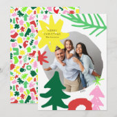 Papieren Kutouts Abstracte kerstfotokaart Feestdagenkaart (Voorkant / Achterkant)
