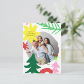 Papieren Kutouts Abstracte kerstfotokaart Feestdagenkaart (Staand voorkant)